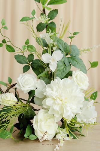 Ling's moment Welcome Sign Flowers, Wedding Floral Swag, Lily Valley White - Image 4