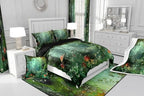 Erosebridal Magical Comforter Set King Size, Mushroom Bedding Set for Girls Women Kids Teens, Daisy Leaves Branches Sunset Nature Duvet Insert, Cute Style Soft Warm Quilted Duvet Bedroom Decor, Green - Image 7