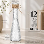 Set of 12 Clear Glass Bud Vases for Centerpiece, Water Ripple - Image 4