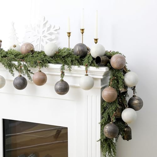 Yunlly 12 Pcs Neutral Christmas Ornament, Bronze Taupe Ivory, 4‘’ - Image 6