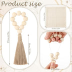 Cheesecloth Napkins with Wooden Bead Napkin Rings Set, 12 Gauze Cloth 20x20 Inch Dinner Napkins and 12 Boho Wood Bead Napkin Ring Holders for Wedding, Baby Shower, Bridal Shower(Beige) - Image 2