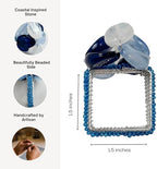 Handcrafted Acrylic Beaded Napkin Rings – Set of 4, Blue - Image 3