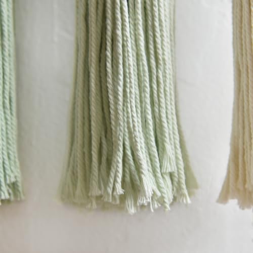 IOWER Macrame Wall Hanging Green Boho Fiber Art Wall Decor 27" W*31" L - Image 7