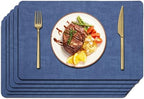 Maxpearl Faux Leather Placemats Set of 6, Easy to Clean, Navy Blue by Maxpearl