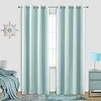 KOUFALL 52x90 Inch Length Aqua Blackout Curtains for Living Room Bedroom by KOUFALL
