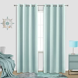 KOUFALL 52x90 Inch Length Aqua Blackout Curtains for Living Room Bedroom by KOUFALL