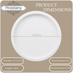 Hrastany Round Wood Serving Tray for Coffee Table Centerpiece, White - Image 3