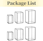 Hewory Glass Hurricane Candle Holder, 6Pcs Black Rectangle Flower Holders - Image 7