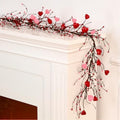 Valentine's Day Garland with 30 Fairy Lights 4.5ft Pip Berry Cherry Blossom Garland LED Christmas Lights for Valentine's Day Wedding Party (Red, Pink) by Yuxung