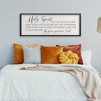 comurdyo Holy Spirit You are Welcome Here Wall Decor Art, 32x12 Inch Black - Image 5