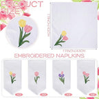 HunnmingRe 12 Pcs Spring Floral Cloth Napkins 100% Cotton, 17x17inch - Image 2