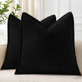 decorUhome Fall Corduroy Black Throw Pillow Covers 24x24 Set of 2 by decorUhome