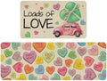 Valentines Day Kitchen Mat Set 2 Piece,Truck Colorful Hearts Kisses Hugs True Love Decorative Kitchen Rugs,Valentine's Day Low-Profile Kitchen Mats for Home Kitchen Decor 17"x48"+17"x30" by Xsinufn