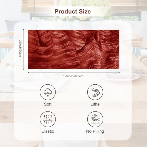 6 Pack Terracotta 35x120 Inch Cheesecloth Table Runner - Image 4