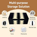 Perilla Home ﻿Home Decor Decorative Storage Wooden Box Small Wooden Organizer Tool Stash Card Craft Trinket Memory Keepsake Jewelry Box for Men and Women, Makalu, Gifts For All, Black & Off White - Image 4