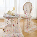 BINBE 12pcs Daisy Spring Table Runner Embroidery Gauze 10FT Florals Seasonal Tulle Holiday Birthday Kitchen Dining Table Decor for Home Party Ivory - Image 5