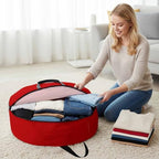 36 Inch Round Storage Bag 2 Pack,Christmas Red Waterproof Wreath Storage Container with Handles&Zipper Simplistic Closet Organizer Bags Garland Box - Image 4