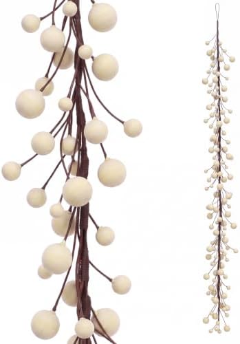 Thiccywoov 12 ft Christmas Wooden Beads Garland, Vintage Xmas Wood Tone by Jgiusenfg