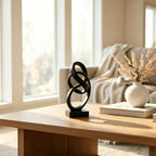 10" Modern Abstract Ribbon Decorative Sculpture, Knot Sculptures,Home Decor,Coffee Table Statues,Dining Living Room Desk Decor（Black） - Image 2