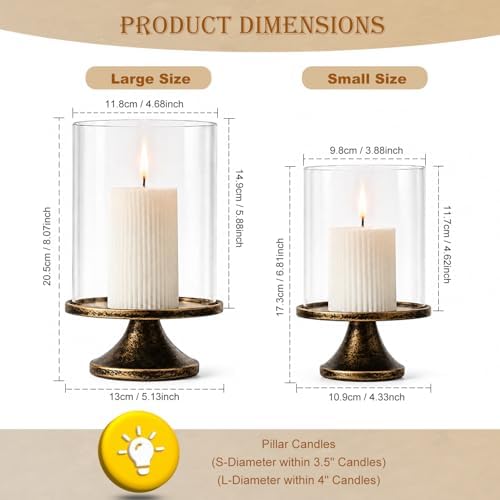 Set of 2 Vintage Autumn Copper Candle Holders, Candle Sticks Holder Decor, Modern Decorative Tapered Candlestick Holders Centerpiece for Dining Table Centerpiece, Wedding, Party Decor - Image 3