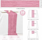 16 Pack Dusty Rose Cheesecloth Table Runners, 20x120 Inch - Image 3