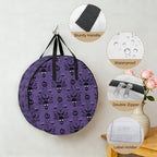 24 Inch Round Storage Bag 1 Pack,Happy Halloween Scary Pumpkin Skeleton Waterproof Wreath Storage Container with Handles&Zipper Purple Black Closet Organizer Bags Garland Box - Image 5