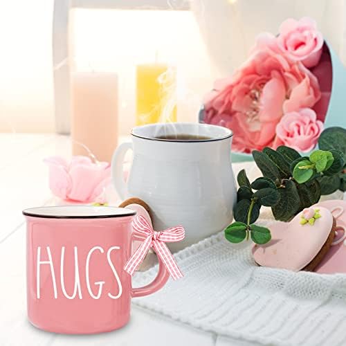 Whaline 6Pcs Valentine's Day Mini Coffee Mug with Ribbon Red Pink Love Words Mini Mug Sweet Valentine's Tiered Tray Decor for Valentine's Day Anniversary Wedding Table Centerpieces Decoration - Image 6