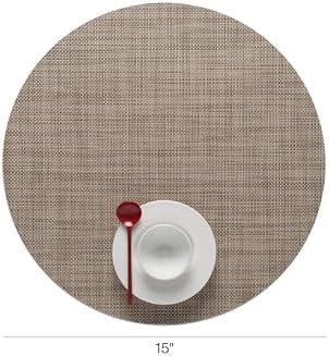 Chilewich Mini Basketweave Placemats, Round Woven Placemats Set of 4 - Image 2