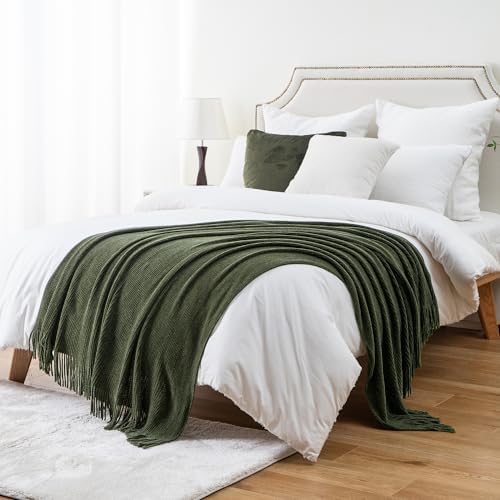 BATTILO HOME Olive Green Throw Blanket for Couch, 50"x60" - Image 4