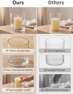 NUPTIO Thick Glass Hurricane Pillar Candle Holders, Set of 3 - Image 2