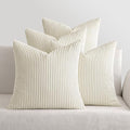 MIULEE Soft Corduroy Decorative Throw Pillow Covers Cream White 18x18 by MIULEE