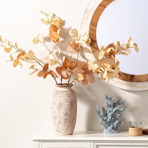Ceramic Rustic Flower Vase, Large Farmhouse Vases Home Decor, 12.5" Tall Pottery Decorative Pampas Vase for Table Living Room Entryway Mantel Bookshelf Bedroom Bathroom Kitchen - Image 4