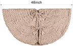 48 inch Christmas Tree Skirt: Chunky Knit Tree Skirt for 7.5ft Tree, Crochet Beige Tree Skirt, Vintage Tree Skirts, Rustic Farmhouse Christmas Decorations - Image 2