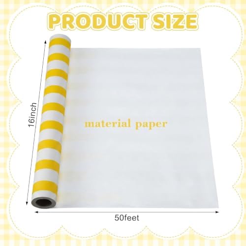 AmazingSpark Striped Table Runner Roll,Yellow,50' Long X 16" Wide - Image 2