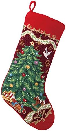 Peking Handicraft 31SJM4513MC 31SJM4513MC Christmas Tree Needlepoint Stocking, 11x18 by Peking+Handicraft