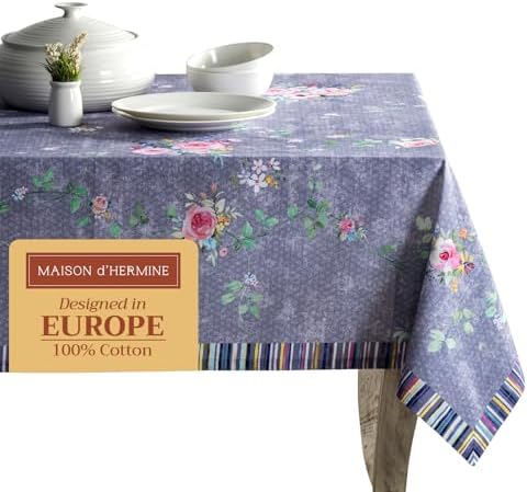 Maison d' Hermine Table Cloth Rectangle Table Reusable 100% Cotton 60"x120" by MaisondHermine