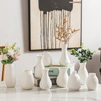 Ceramic Bud Vases, White, Set of 10 by Kendiis