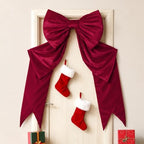 Large Velvet Bow 75x23 Inch Oversized Christmas Tree Topper (Dark Red - Image 6