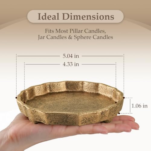 Cast Iron Pillar Candle Holder Plate, Vintage, 5 in, Set of 2 - Image 3