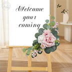 Odouzy Artificial Wedding Arch Flowers for Wedding Sign,Set of 2 for Welcome Ceremony Sign,Faux Floral Swags, Banquet and Reception Backdrop Floral Decoration (Pink) - Image 4