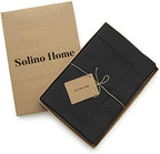 Solino Home Cotton Linen Cloth Dinner Napkins Black, 20 x 20 in, Set of 4 - Image 3