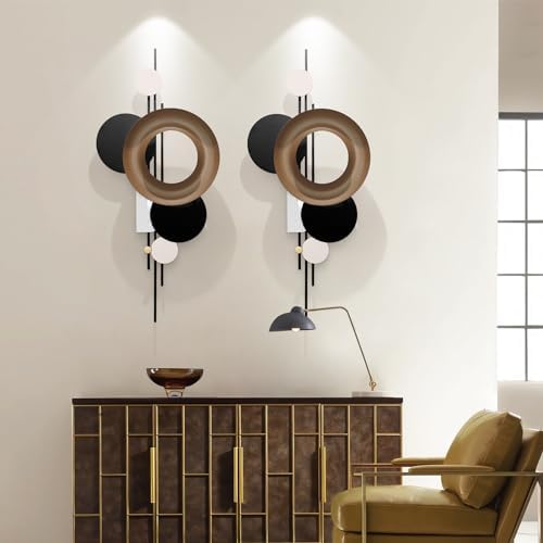 HEBOIX Large Metal Wall Decor Modern Metal Wall Art 3D Wall Sculptures Handmade Wall Hanging Wall Decoration for Living Room/Dinning Room/Bedroom/Entryway/Kitchen/Office (21''Lx46''W) - Image 2