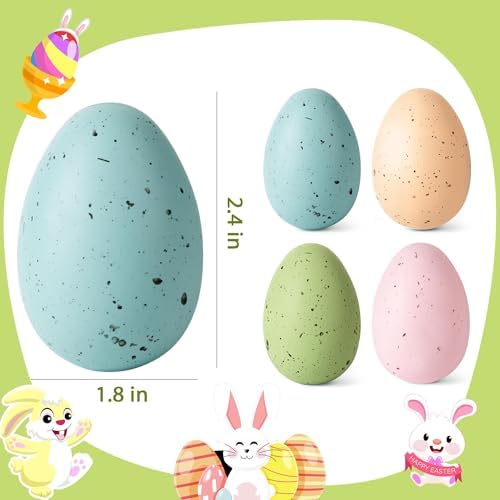 24/16/36 Pcs Easter Speckled Eggs, 2.4" Multi Colors Plastic Eggs for Easter Decorations, Pastel Easter Decor,Bowl & Vase Filler, Easter Basket Filler and Spring Table DIY Decor - Image 2