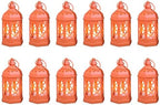 12Pack Mini Lanterns for Ramadan, Halloween, Christmas, Small Lanterns with Flickering LED Candle for Enchanted Forest Wedding, Moroccan Lantern for Table Centerpiece, Medieval Decor, Orange by ReperlaSpecialMiniSmallLanternDecoration