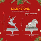 Set of 4 Santa Sleigh Christmas Stocking Holders, Christmas Decorations - Image 3