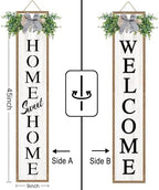 Welcome Sign for Front porch Standing 45"X9" Double-Sided Wood Frame Outdoor Tall Welcome Signs Vertical Decor for Farmhouse Rustic Home Modern Outside Front Door Wall Decorations - Image 3