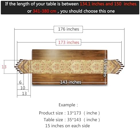 Luxury Velvet Gold Table Runner 173 Inches Long with Vintage Damask Jacquard Design for Dining Room,Living Room,Home Decor,Elegant Beaded Tapestry,Lining (Gold, 13×173 inch) - Image 5