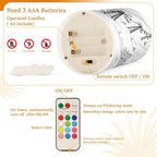 ALAZA Mountain Ski Lift Sketch Flickering Flameless Candles Battery Operated with Remote Timer,Tea Light Candles LED Pillar Votive Candles Set of 2 for Outdoor Indoor Decorations - Image 4