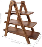 Ipetboom Wood 3 Tier Serving Tray Rectangle, 17x16x8, for Indoor Outdoor - Image 2