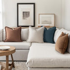 MIULEE Fall Linen Fringe Pillow Covers Set of 4 18x18 Beige/Brown/Blue - Image 4